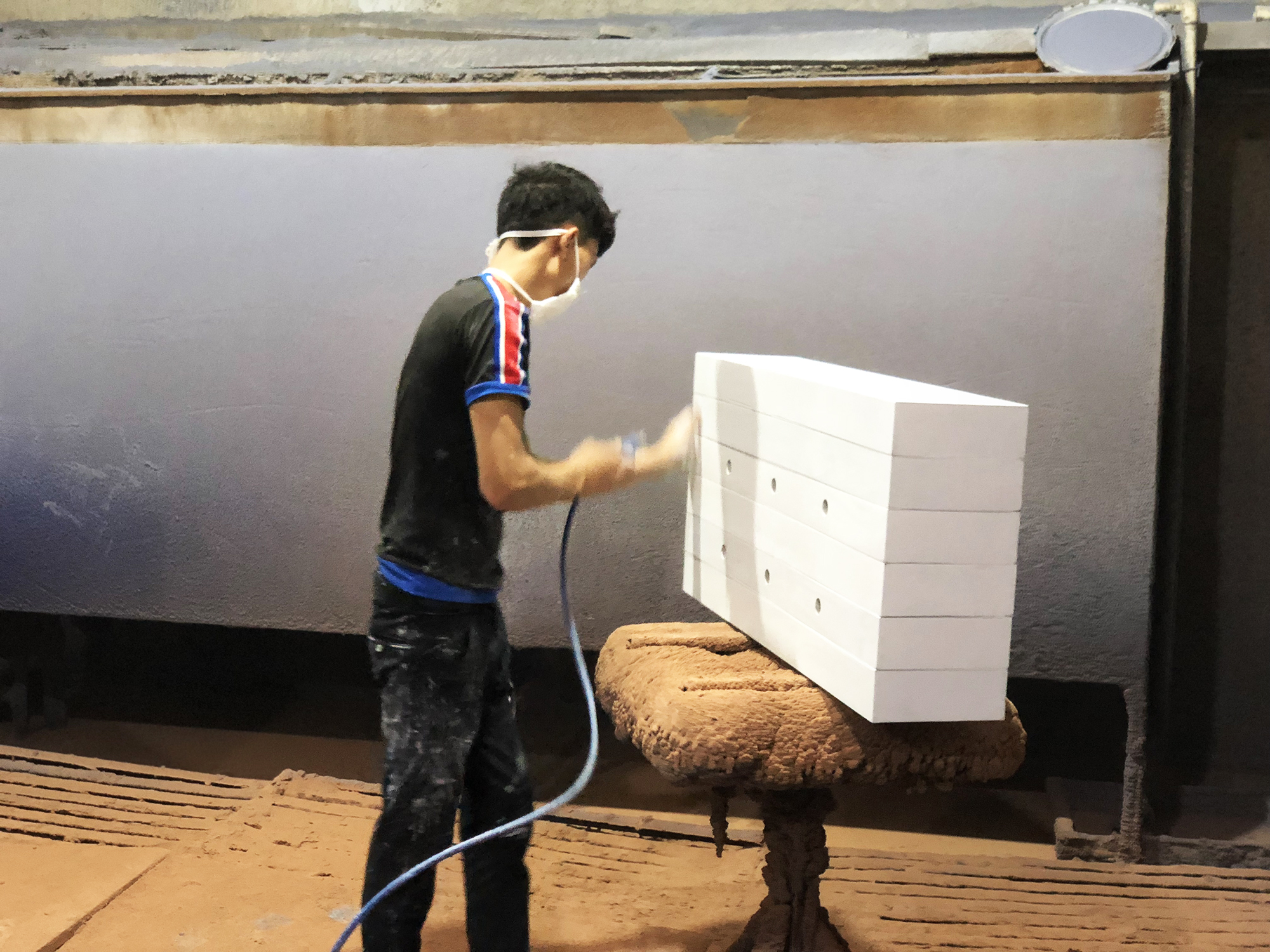 wood painting for display stand